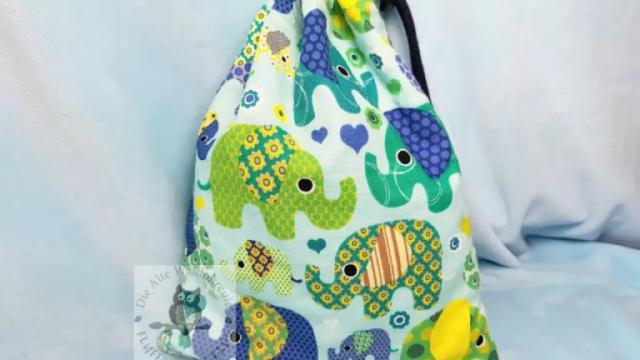 Tunnelzugbeutel gefüllt