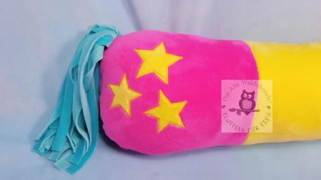 Bettschlange Einhorn Elfi Popo mit Sternchen